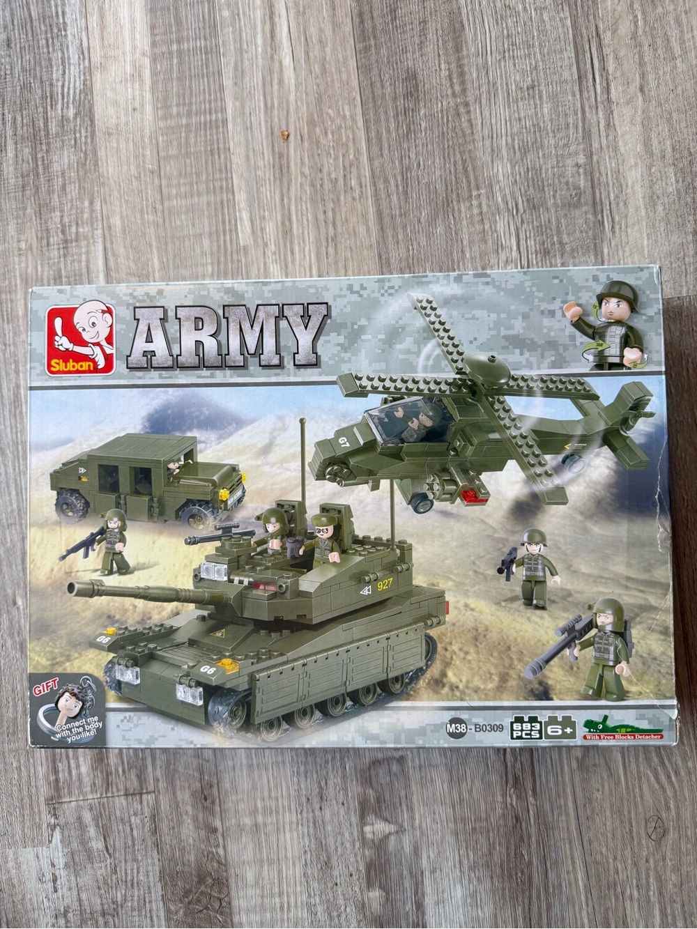 Army Green Military Tank and Helicopter Building Set